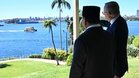 Presiden Republik Indonesia Prabowo Subianto dan Perdana Menteri Australia Anthony Albanese menandatangani Perjanjian Keamanan Bilateral Indonesia–Australia, 12 November 2025