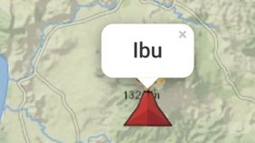 Masyarakat di sekitar wilayah setempat dan pengunjung/wisatawan agar tidak beraktivitas di dalam radius dua km dan perluasan sektoral berjarak 3,5 km ke arah bukaan kawah di bagian utara dari kawah aktif Gunung Ibu.