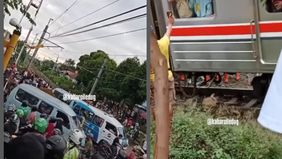 Sekitar pukul 15.30 wib . seorang wanita meninggal dunia usai tersambar kereta api di Kebayoran lama, Jakarta selatan .