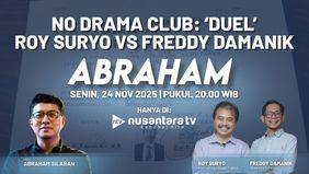 Saksikan selengkapnya program Abraham bertajuk "No Drama Club: "Duel" Roy Suryo vs Freddy Damanik", malam ini pukul 20.00 WIB, hanya di Nusantara TV.