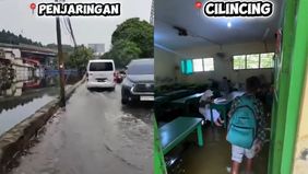 Sejumlah aktivitas warga Jakarta Utara mulai terdampak banjir rob yang sejak awal pekan terus meningkat. Dari video yang beredar, tampak para siswa terpaksa melepas sepatu saat tiba di sekolah karena halaman dan ruang kelas terendam air. Meski berjal