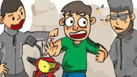 Jajaran Kepolisian melakukan patroli di kawasan Jalan Daan Mogot, Cengkareng, Jakarta Barat, setelah muncul dugaan adanya penarikan paksa sepeda motor oleh penagih utang (debt collector) di wilayah tersebut pada Jumat, 12 Desember 2025.