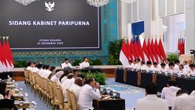 Airlangga Hartarto menyampaikan laporan mengenai dampak bencana terhadap penyaluran Kredit Usaha Rakyat (KUR)