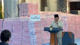 Pesan ditulis saya Prabowo menghadiri acara penyerahan Rp6,6 triliun dari Satgas PKH.