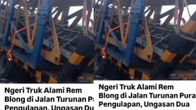 Dari informasi di tempat kejadian, awalnya truk datang dari arah atas dijalan tersebut, tiba-tiba mengalami rem blong hingga mengantam sebuah bangunan semi permanen.