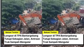 Pantauan di lokasi menunjukkan material longsoran berupa tumpukan sampah dan tanah menutup sebagian akses jalan.