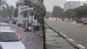 Update: Banjir genangi Jalan Gunung Sahari dan jalan enggano tanjung priok pada senin pagi jam 08:18 WIB.