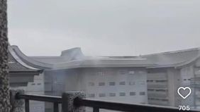 Kebakaran melanda salah satu titik di lokasi itu.