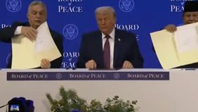 Prabowo Subianto menghadiri agenda perkenalan anggota Board of Peace atau Dewan Perdamaian untuk Gaza yang digagas Presiden Amerika Serikat (AS) Donald Trump