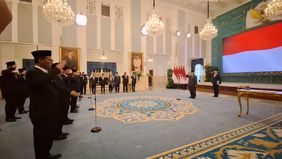 Presiden Prabowo Subianto melantik jajaran anggota Dewan Energi Nasional (DEN) periode 2026&ndash;2030 dalam sebuah upacara yang digelar di Istana Negara, Jakarta, Rabu, 28 Januari 2026.