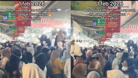 Beredar video kondisi pasar Tanah Abang yang dipenuhi oleh masyarakat yang berburu baju lebaran tahun 2026, jelang bulan suci ramadhan.