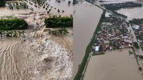 Akses utama penghubung Kota Semarang dan Purwodadi lumpuh total setelah dua tanggul di sepanjang aliran Sungai Tuntang jebol pada Senin (16 Februari 2026) sekitar pukul 15.00 WIB.