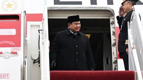 Presiden Republik Indonesia Prabowo Subianto tiba di Amerika Serikat (AS)