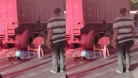 Seorang pria meninagal dunia dalam insiden kecelakaan yang melibatkan truk kontainer di sekitar Pertigaan Metro Kapuk, Cengkareng pada Selasa (24/2/2026) sekitar pukul 04:50 WIB.