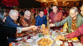 PT Bank Rakyat Indonesia (Persero) Tbk atau BRI menggelar BRI Imlek Prosperity 2026 di Hotel Mulia, Jakarta (20/2). Mengusung semangat Tahun Baru Imlek 2026 yang dikenal sebagai Tahun Kuda Api, kegiatan ini menjadi wujud apresiasi BRI terhadap kebera