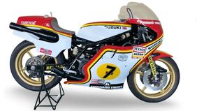 Suzuki RG500 XR14 Texaco Heron Works Yang Mengantarkan Barry Sheene Meraih Gelar Juara Dunia 1977 Dilelang. 
