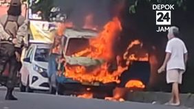 Api kini telah dipadamkan. Videonya viral di sosial media.