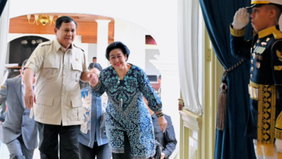 Presiden Republik Indonesia Prabowo Subianto menerima kunjungan Presiden ke-5 RI Megawati Soekarnoputri di Istana Merdeka, Jakarta Pusat, Kamis, 19 Maret 2026.