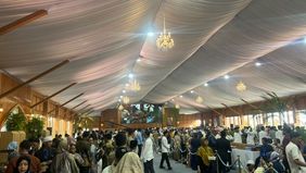 Presiden ke-6 Republik Indonesia Susilo Bambang Yudhoyono (SBY) menghadiri open house Idulfitri 1447 H/2026 di Kompleks Istana Kepresidenan, Jakarta, Sabtu, 21 Maret 2026