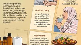 Perjalanan mudik yang panjang saat momen Lebaran kerap menguras tenaga dan membuat tubuh menjadi lelah. Kondisi ini banyak dialami masyarakat ketika kembali ke kota asal untuk melanjutkan aktivitas sehari-hari.