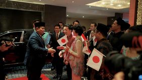 Kedatangan Presiden Republik Indonesia Prabowo Subianto di hotel tempatnya bermalam di Tokyo
