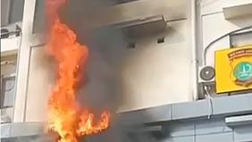 ebakaran di Mako Pol, Daan Mogot Jakarta Barat, pada Rabu(08/3/2026) pagi. 