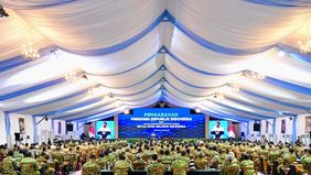 Prabowo Subianto memberikan pengarahan pada Kursus Pemantapan Pimpinan Daerah (KPPD) Ketua DPRD seluruh Indonesia.