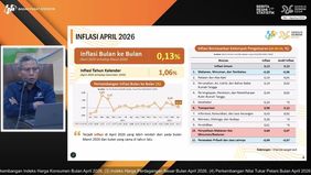 Laju inflasi pada April 2026 masih terjaga, Badan Pusat Statistik (BPS) mencatat inflasi bulanan (m-to-m) sebesar 0,13 persen.