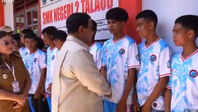 Presiden Prabowo Subianto melanjutkan kunjungan kerjanya ke wilayah terluar Indonesia dengan meninjau SMKN 2 Talaud di Pulau Miangas, Sabtu, 9 Mei 2026.