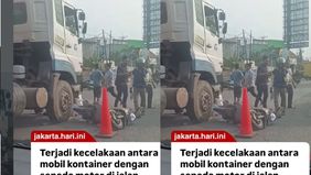 Sabtu (9/5/26) Terjadi kecelakaan pagi ini melibatkan mobil kontainer dengan sepeda motor di jalan Marunda Makmur depan pintu masuk Marunda center. Belum diketahui secara pasti kronologi kejadian tersebut.