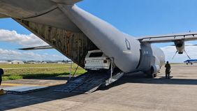 Pesawat Airbus A400M milik TNI Angkatan Udara (AU) memegang peranan penting dalam pengiriman kendaraan taktis Maung MV3 Garuda Limousine
