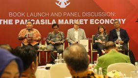 Universitas Paramadina bersama Konrad-Adenauer-Stiftung (KAS) resmi meluncurkan buku berjudul The Pancasila Market Economy dalam sebuah diskusi panel di Jakarta, Senin (11/5/2026). 