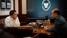 Sekretaris Kabinet (Seskab) Teddy Indra Wijaya menerima kunjungan CEO GoTo, Hans Patuwo, di kantor Sekretariat Kabinet