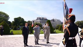 Presiden Prabowo Subianto tiba di Istana Elysee, Paris, Prancis, pada Kamis, 28 Mei 2026 sore waktu setempat dalam rangka memulai kunjungan resmi kenegaraannya ke Prancis.