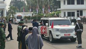 Wakil Presiden (Wapres) Gibran Rakabuming Raka menghadiri upacara persemayaman mantan Menteri Pertahanan (Menhan) Ryamizard Ryacudu di Kantor Kementerian Pertahanan (Kemhan), Jakarta Pusat, Senin 1 Juni 2026.
