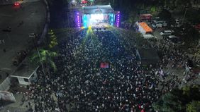 Sekitar 35 ribu warga memadati lokasi acara untuk menikmati konser gratis di malam puncak puncak KaBOGORFEST 2026.