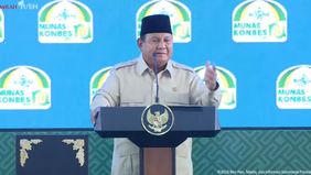 Prabowo Subianto mewarnai sambutannya dalam penutupan Musyawarah Nasional (Munas) Alim Ulama dan Konferensi Besar (Konbes) Nahdlatul Ulama (NU) 2026 di Bangkalan, Madura, Jawa Timur, Selasa, 23 Juni 2026 