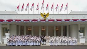 Istana Kepresidenan Jakarta menerima kunjungan sejumlah santri dan pengajar Pondok Pesantren Qurrotu Nafsin dalam program &ldquo;Istana untuk Anak Sekolah&rdquo;