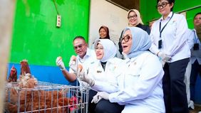 Menteri Pemberdayaan Perempuan dan Perlindungan Anak (PPPA) Arifah Fauzi bersama Kepala Badan Pusat Statistik (BPS) Amalia Adininggar Widyasanti mengapresiasi upaya pemberdayaan perempuan yang dijalankan melalui program PNM Mekaar saat mengunjungi sa