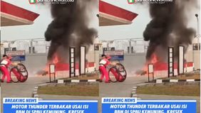  Peristiwa terjadi sesaat setelah motor tersebut selesai mengisi bahan bakar minyak atau BBM. 