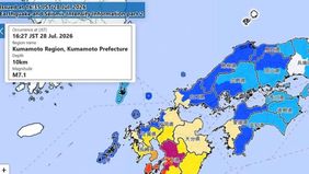 Perdana Menteri Jepang Sanae Takaichi menyampaikan bahwa jumlah korban meninggal dunia akibat gempa bumi bermagnitudo 7,1 yang mengguncang Pulau Kyushu, Prefektur Kumamoto, telah mencapai 13 orang.

