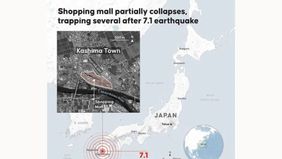 Gempa bermagnitudo 7,1 yang mengguncang Prefektur Kumamoto, Jepang, pada Selasa diduga berkaitan dengan pergeseran bagian sesar yang belum mengalami retakan saat rangkaian gempa besar melanda wilayah tersebut pada 2016.