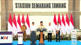 Prabowo Subianto meresmikan revitalisasi Stasiun Semarang Tawang di Semarang, Jawa Tengah, Kamis, 30 Juli 2026