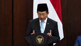 Menteri Agama Nasaruddin Umar memimpin doa dalam Sidang Tahunan MPR RI dan Sidang Bersama DPR RI-DPD RI dalam rangka memperingati HUT ke-81 Kemerdekaan Republik Indonesia di Jakarta, Jumat, 14 Agustus 2026.