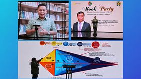 Presiden Komisaris NT Corporation DR. Ir .Nurdin Tampubolon, MM memberikan kuliah 7 menit (kultum) tentang dampak ilmu dan inovasi dengan pengalaman sendiri di industri sawit pada acara Book Party Forum Penulis Alumni USU di Nusantara Hall, NT Tower 