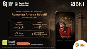  PT Bank Negara Indonesia (Persero) Tbk atau BNI menghadirkan beragam penawaran bagi nasabah yang ingin menyaksikan konser Andrea Bocelli 'Romanza - 30th Anniversary World Tour' di Indonesia. Program tersebut mencakup diskon tiket konser, fasilitas c