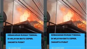 Kebakaran dilaporkan terjadi di sebuah rumah tinggal semi permanen di Jalan Batu Ceper 8, RT 005/RW 001, Kelurahan Kebon Kelapa, Kecamatan Gambir, Jakarta Pusat, Senin (31/08/2026).