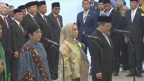 Destry Damayanti resmi menjabat sebagai Gubernur Bank Indonesia (BI) periode 2026-2031 setelah mengucapkan sumpah jabatan di Mahkamah Agung (MA), Jakarta Pusat, Rabu 2 September 2026.