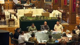 Presiden Prabowo Subianto menerima Satuan Tugas Penertiban Kawasan Hutan (Satgas PKH) yang dipimpin Jaksa Agung ST Burhanuddin di kediamannya di Hambalang, Kabupaten Bogor
