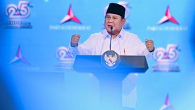 Prabowo Subianto menyinggung kehidupan demokrasi di Indonesia saat menghadiri peringatan HUT ke-25 Partai Demokrat